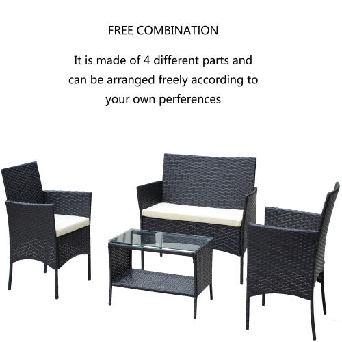 Natural Rattan Patio Set