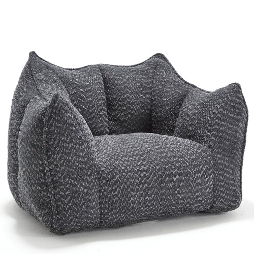 Sofá-Cama de Habichuelas de Peluche Comprimido - Relleno de Espuma de Alta Resiliencia, Silla de Salón de Boucle Ultra Suave para Una o Dos Personas, Asiento Acogedor para la Sala de Estar para Leer, Jugar y Relajarse, Ahorro de Espacio por Vacío