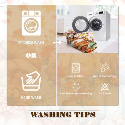 Autumn Theme 3 Pcs Quilt Set - Pumpkin Print Bedspread Coverlet