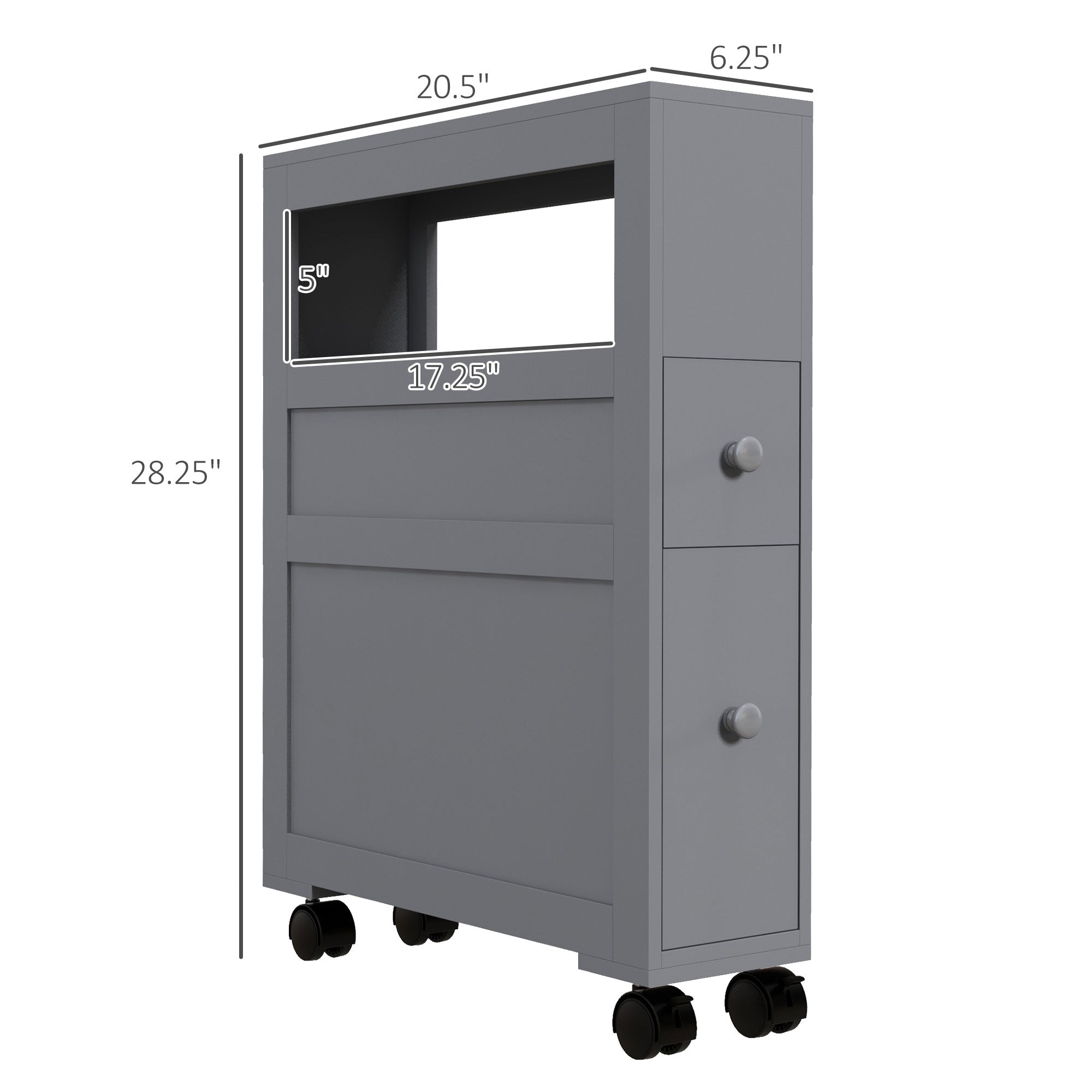 White Narrow Storage Cabinet