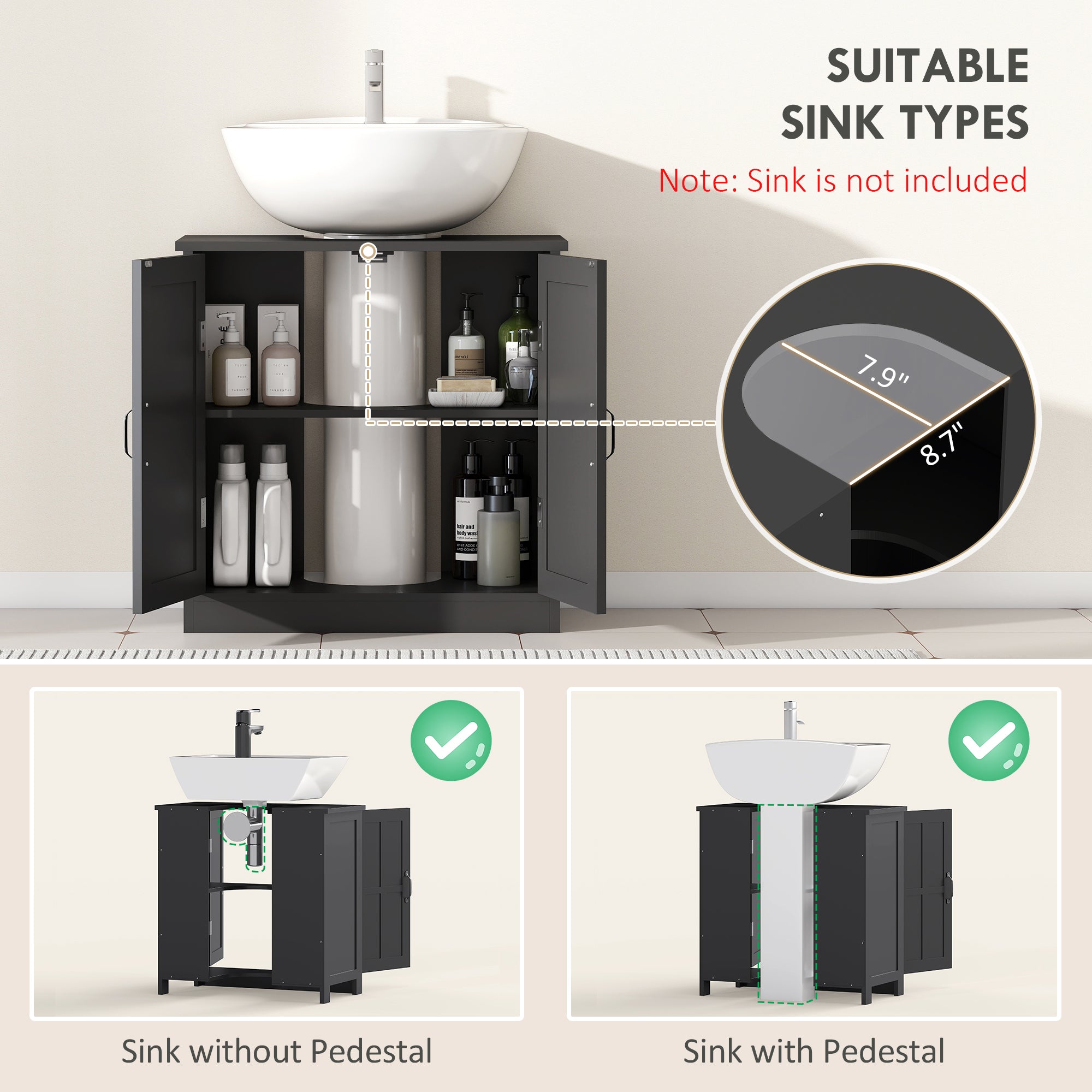 Black Bathroom Sink Cabinet