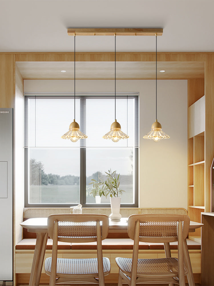 Nordic Glass Wood Chandelier