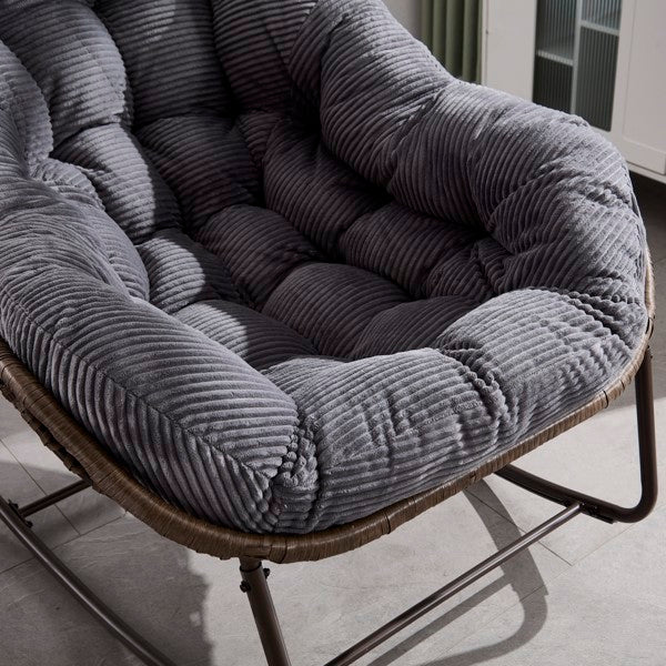 Grey Rattan Rocking Chair