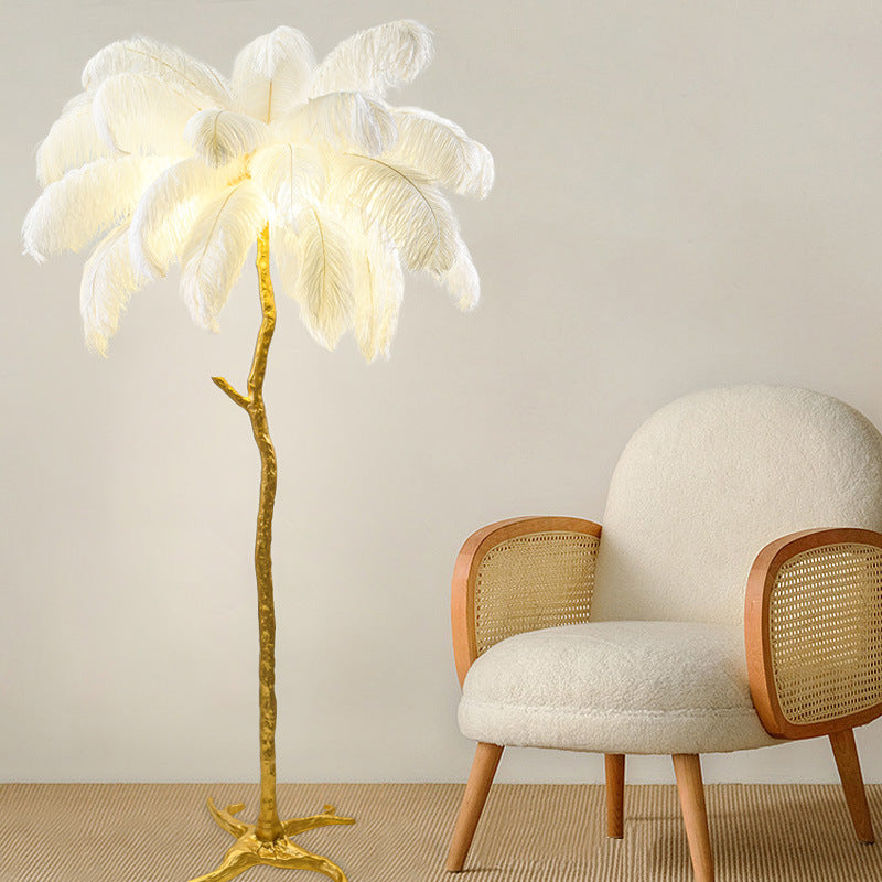 Copper Feather Floor Lamp