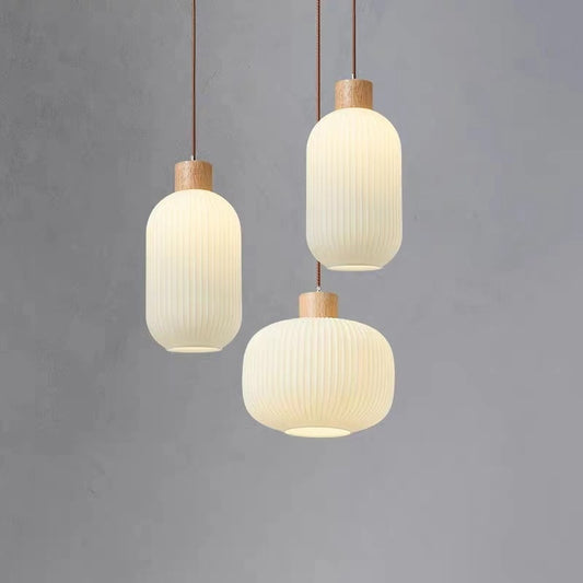 Japanese Log Style Simple Modern Glass Chandelier