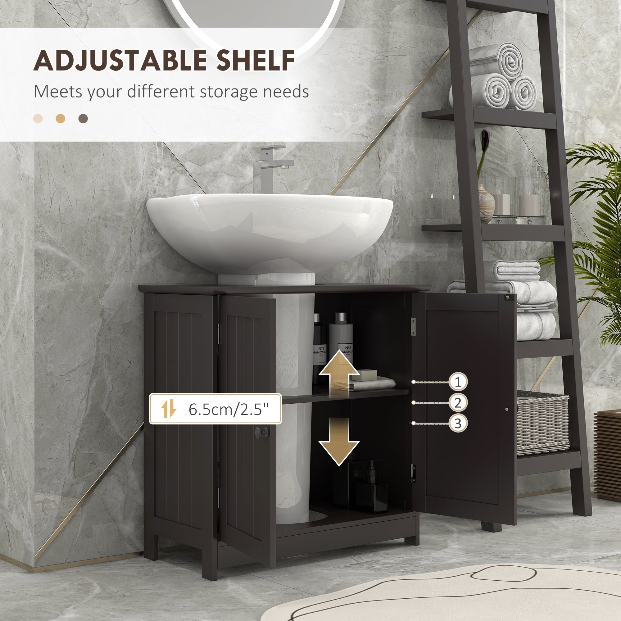 Coffee Vanity Bathroom Cabinet