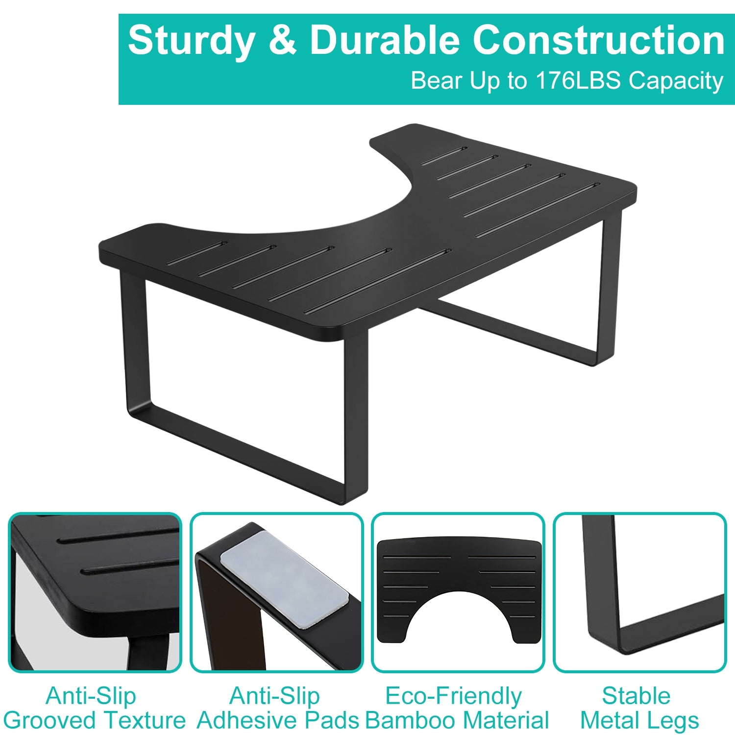 Wooden Potty Stool Anti-Slip Bathroom Children