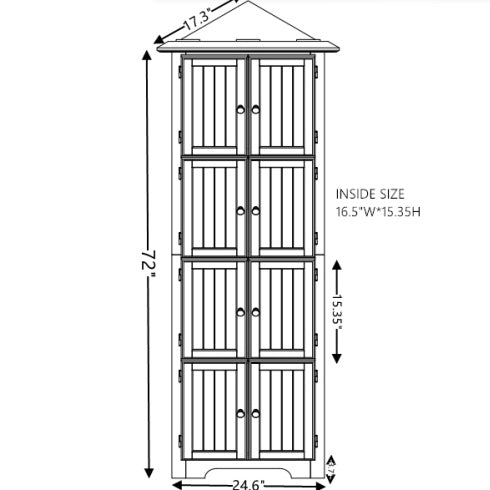 Gabinete de Almacenamiento para Despensa de Cocina Esquinero de 72 Pulgadas con 4 Niveles y 8 Puertas, Gabinete Alto de Almacenamiento Esquinero con Estanterías Ajustables, Estantería para Hogar de Estilo Granja para Baño, Sala de Estar, Cocina en Roble