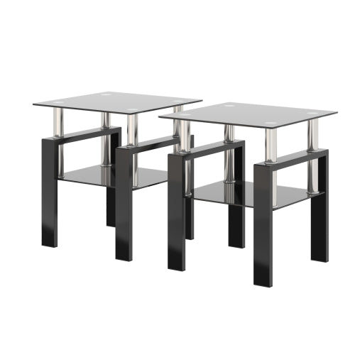 Black Glass Square Tables