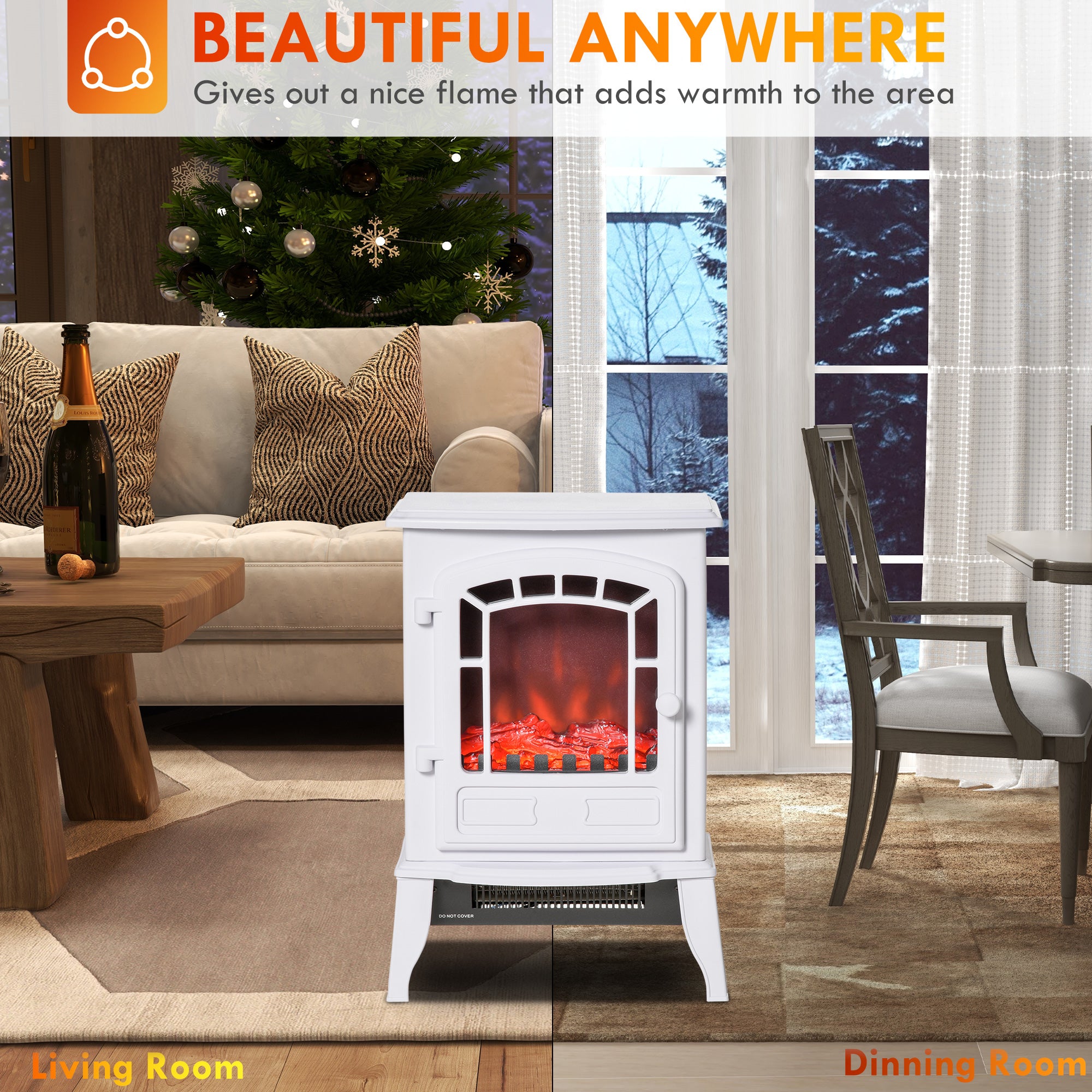 Freestanding Electric Fireplace Heater