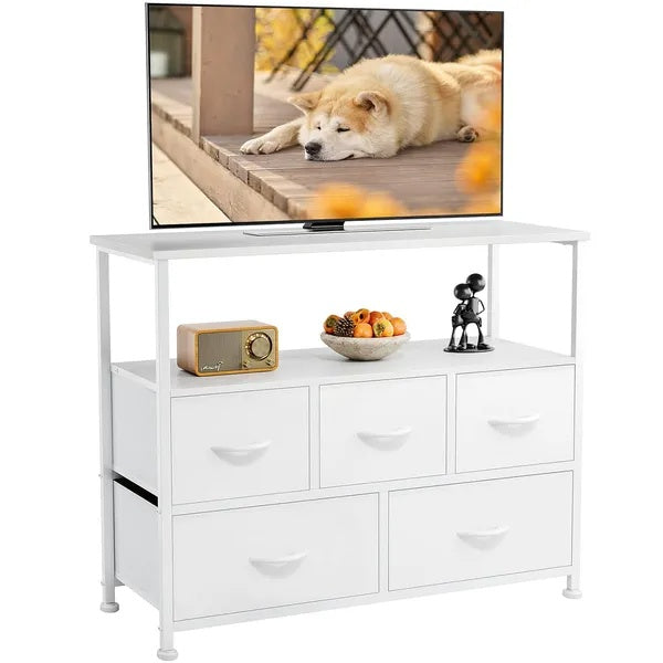 Gray Fabric Drawer Dresser