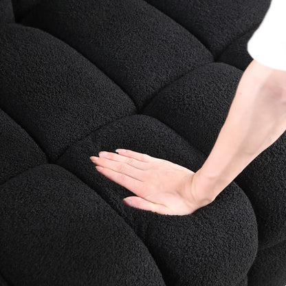 62.2length ,35.83inch Deepth ,human Body Structure For USA People, Marshmallow Sofa,boucle Sofa ,BLACK Color, 2 Seater