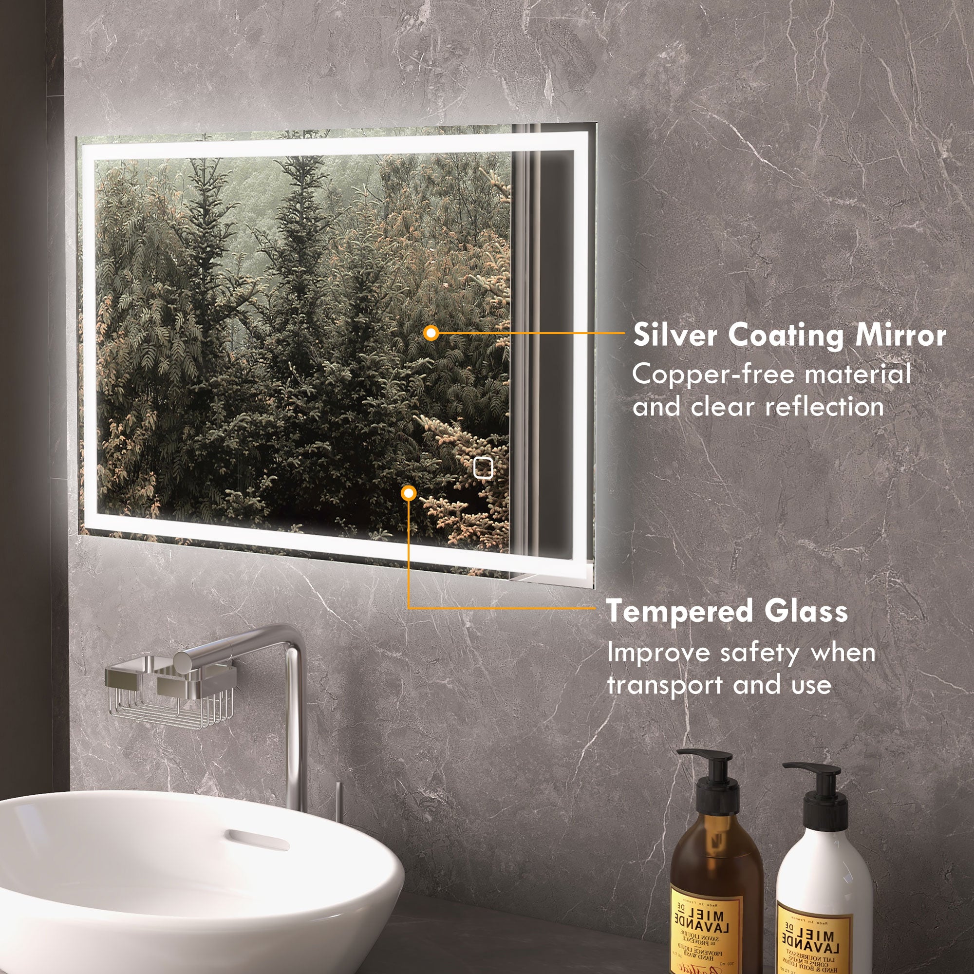LED Rectangular Bathroom Mirror