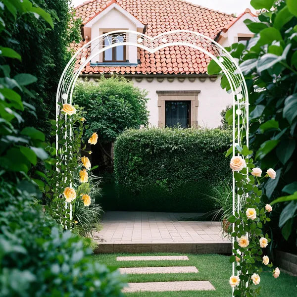 Arco de Jardín de Metal Ensamblaje Libre con 8 Estilos Pérgola de Jardín Enrejado Soporte para Plantas Trepadoras Arco de Rosas