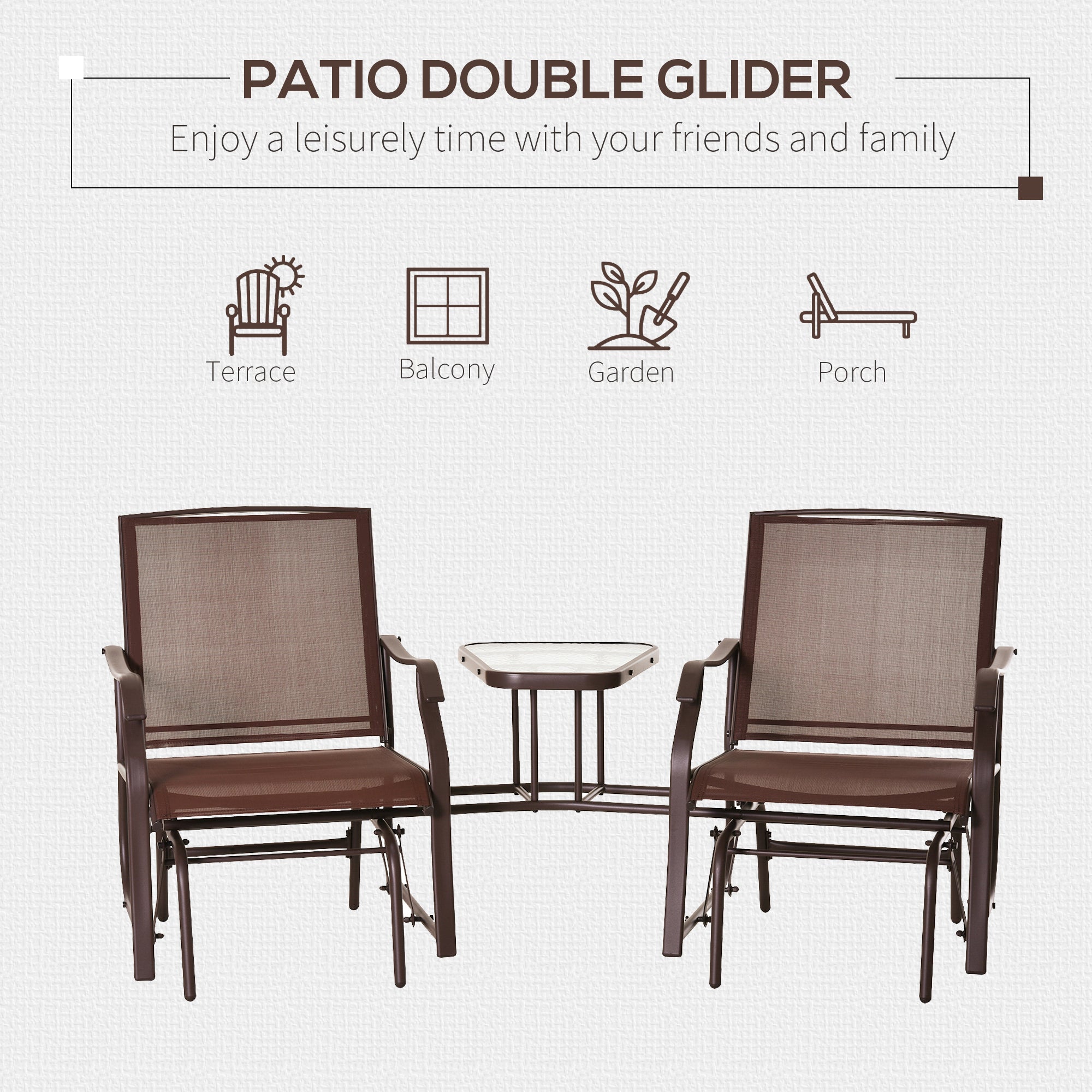 Double Outdoor Glider Rocker