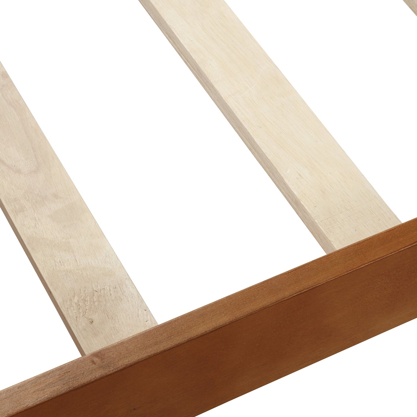 Wood Platform Twin Bed Frame, Sleigh Design With Headboard Footboard, Wood Slat