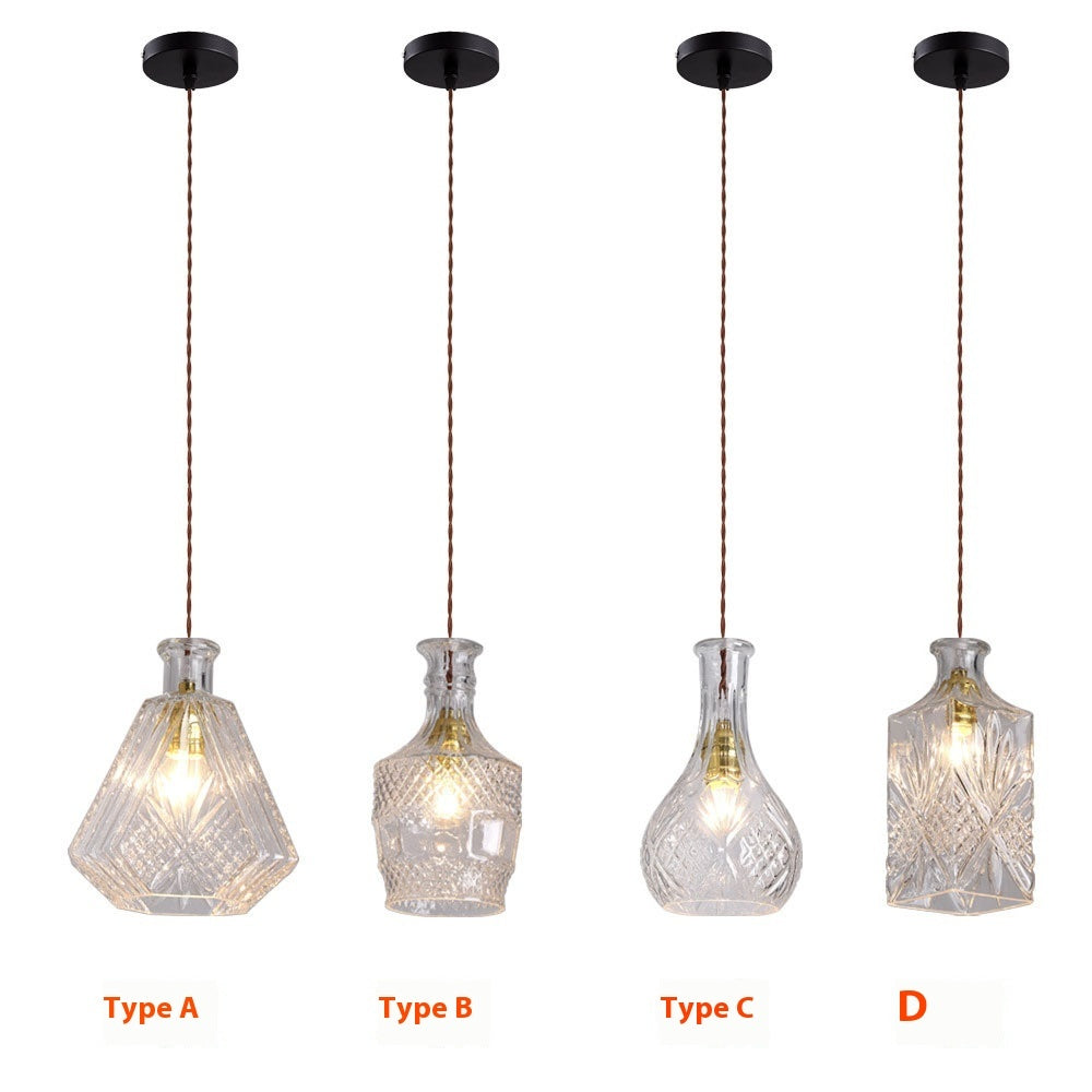 Glass Wine Bottle Chandelier