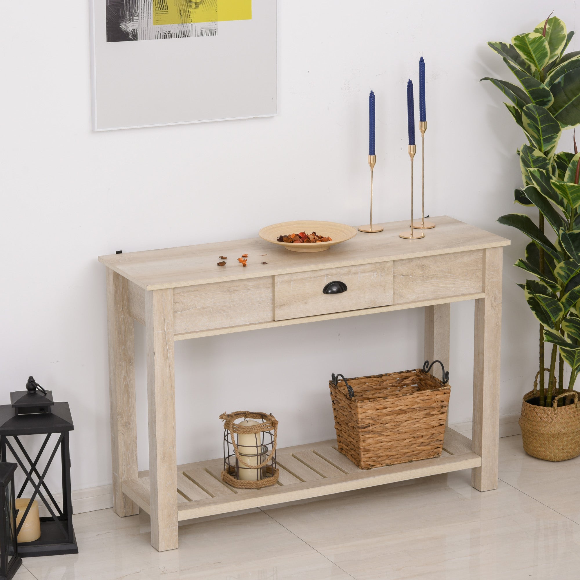 Mesa de Entrada Lateral de Consola con Cajón de Almacenamiento