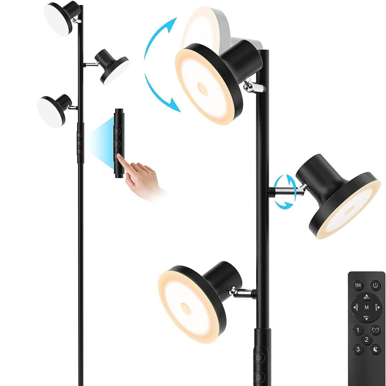 Gold Adjustable Rotatable Floor Lamp With Remote