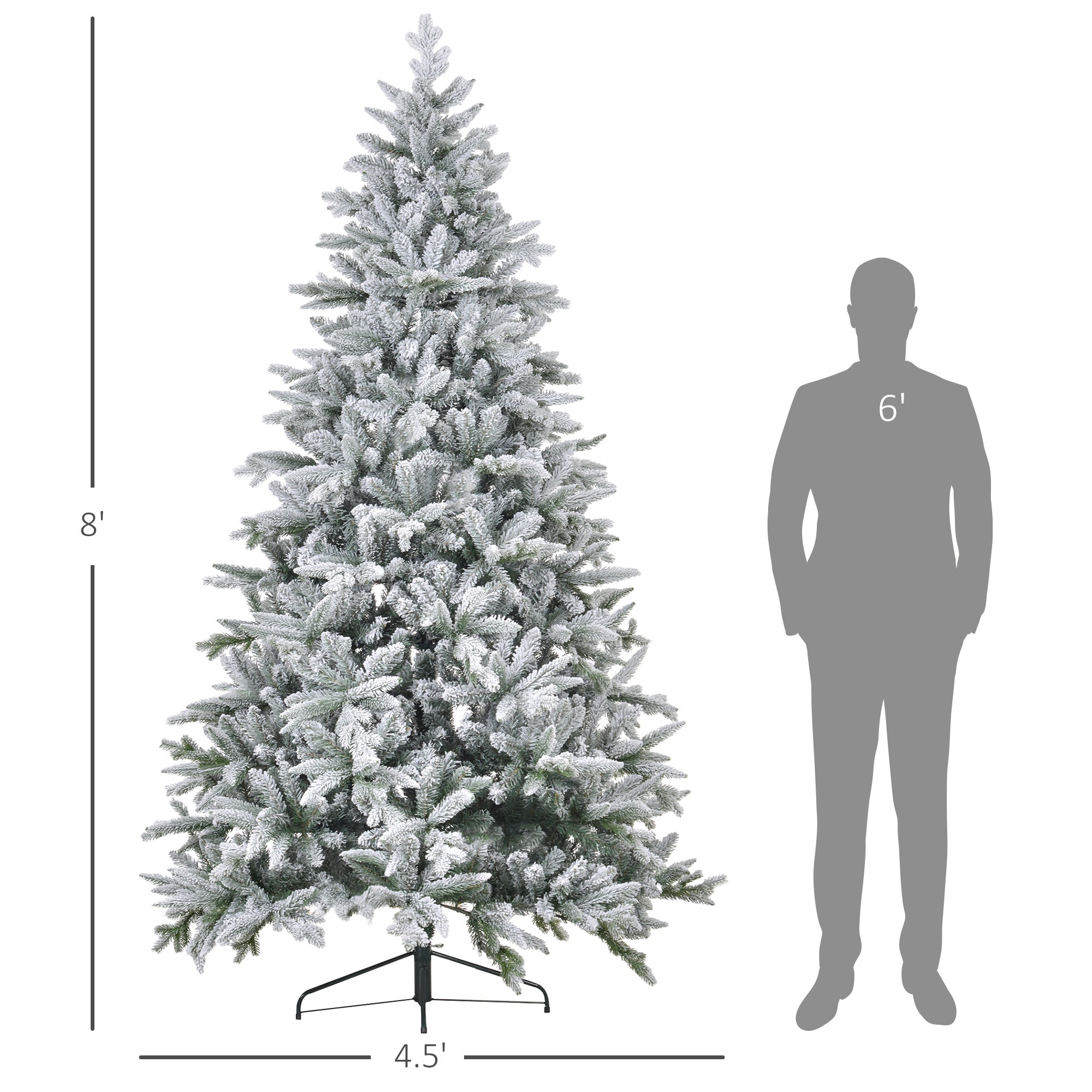 Green Snow Flocked Tree