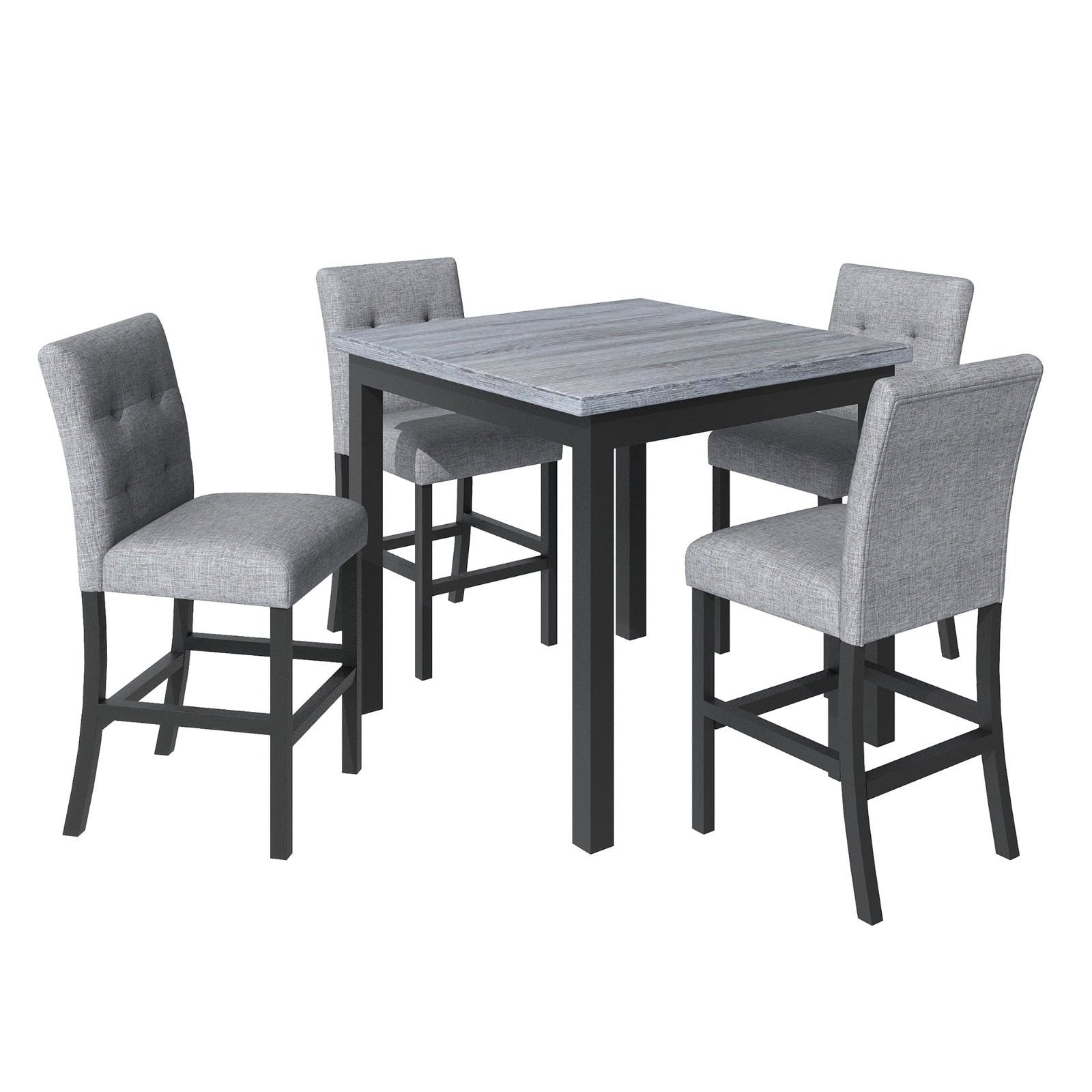 Gray Wood Dining Set