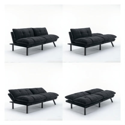 Black Convertible Folding Modern Sofa Bed