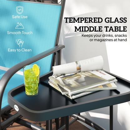 Outdoor Glider Chairs with Coffee Table