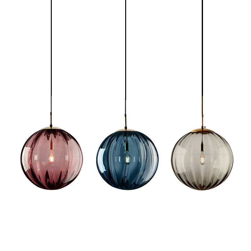 Blue Glass Art Chandelier
