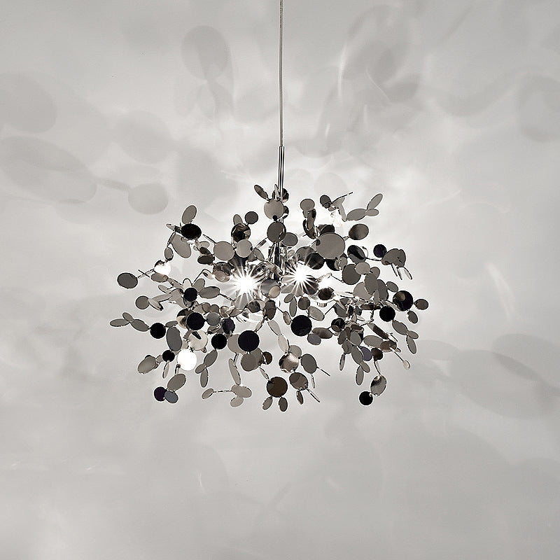 Stainless Steel Leaf Chandelier