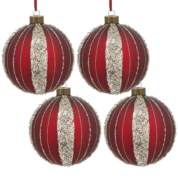 4-piece Set Of 4.7-inch Christmas Glass Ball Ornaments, Festive Tree Hanging Decorations, Party Decoration Supplies, Shipped By FBA, Prohibited From Sale On The Temu Platform