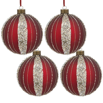 4-piece Set Of 4.7-inch Christmas Glass Ball Ornaments, Festive Tree Hanging Decorations, Party Decoration Supplies, Shipped By FBA, Prohibited From Sale On The Temu Platform