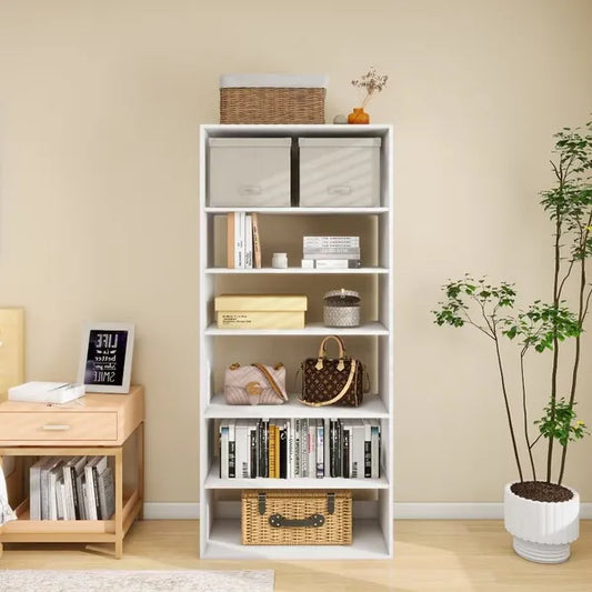 70.2"H Livelylodge Wooden Modular Closet System :Closet Organizer Modern Open Wardrobe Closet System For Bedroom&Coatroom White Finish For All Ages