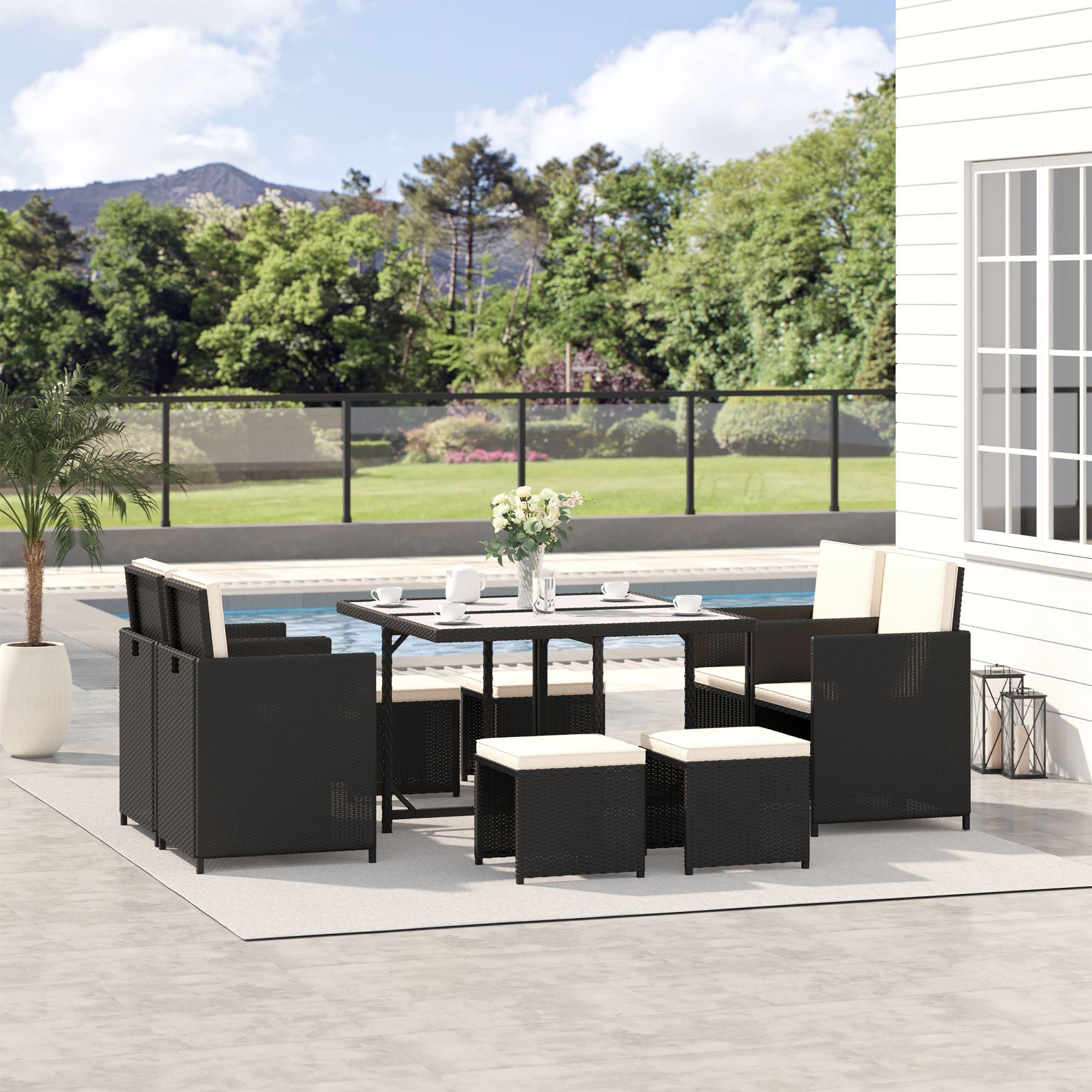 Teak Modern Dining Set