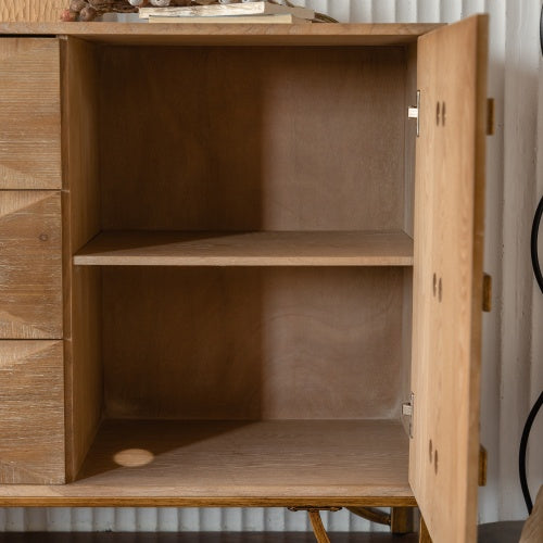 Cómoda de 9 cajones, Cómodas y cajoneras modernas, Soporte para TV, Cómoda de madera clara para dormitorio, sala de estar, pasillo