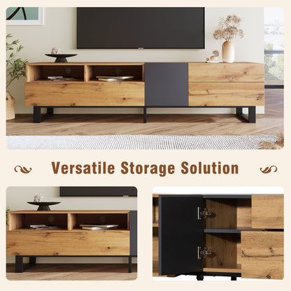 Modern TV Stand For 80'' TV, Double Storage, Media Console, Entertainment Center