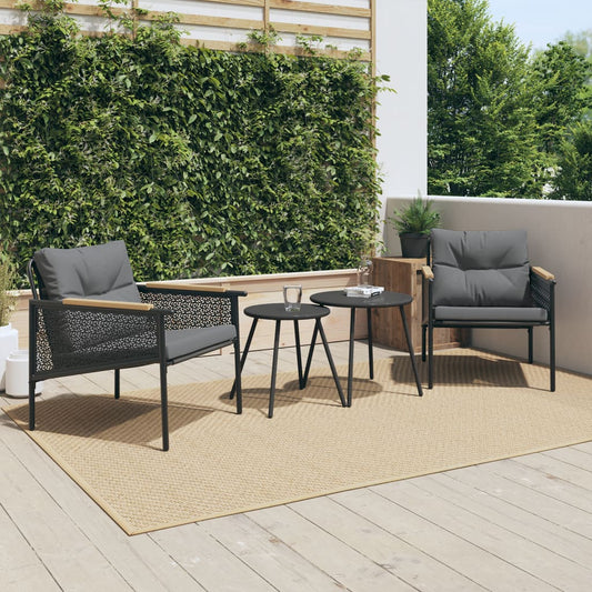 4-piece balcony furniture set with cushions,   garden bench