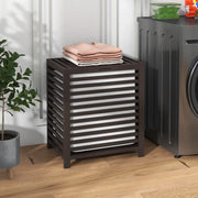Gray Lidded Laundry Basket