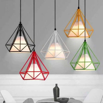 DecorBites™ Diamond Cage Pendant Chandelier for Industrial Living Room and Kitchen Lighting