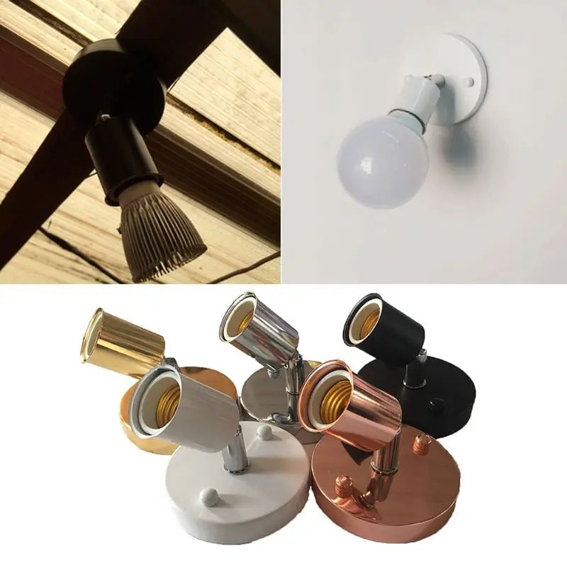 DecorBites™ E27 Ceramic Screw Bulb Socket with 180° Steering and Switch