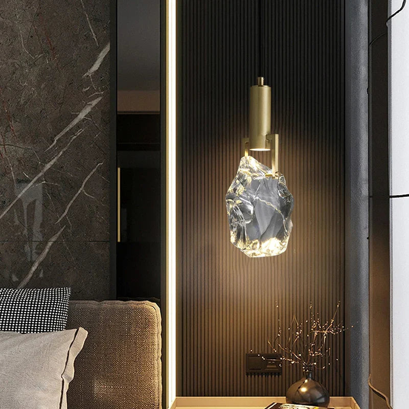 DecorBites™ Crystal Iron Bedside Chandelier: Nordic Light Luxury Post Modern Design