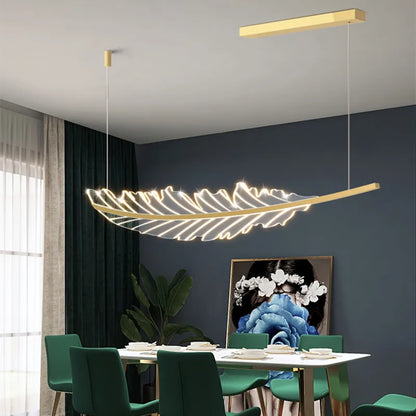 DecorBites™ Leaf Chandelier: Golden Nordic LED Dining Room Fixture