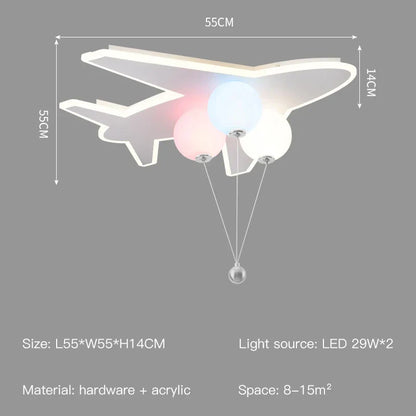 DecorBites™ Kids Cloud/Aircraft Chandelier with Remote Control - Interior Lighting Solution