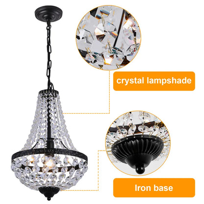 DecorBites™ Crystal Chandelier Pendant Light for Exquisite Dining and Living Room Decor