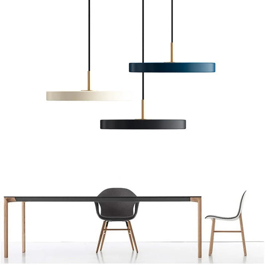 DecorBites™ LED Pendant Light: Iron, Black, White, Blue, Dining, Bedroom, Living, Study, Indoor.