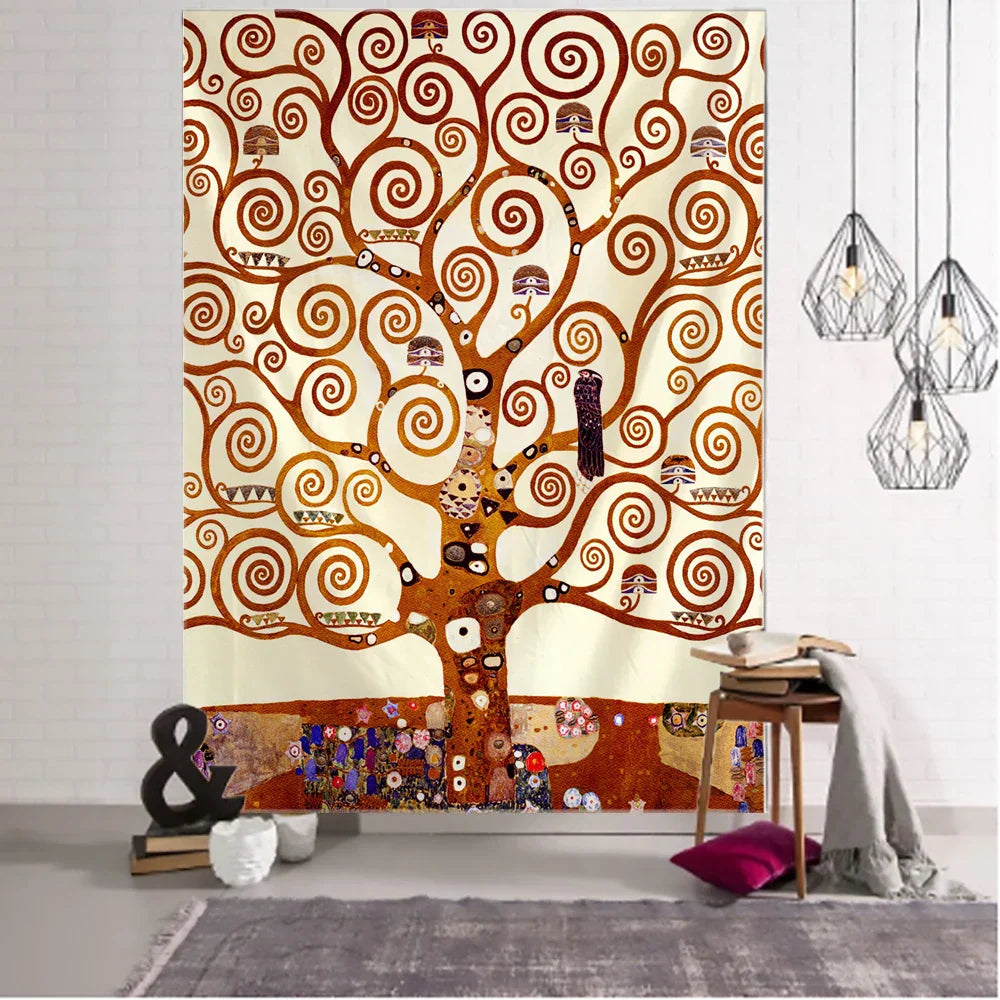 Decobites Psychedelic Tree of Life Tapestry Wall Hanging - Hippie Bohemian Home Art Decor