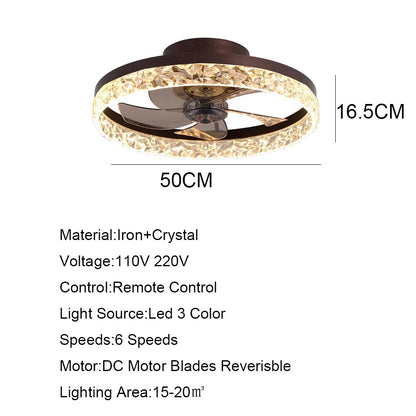 DecorBites™ Crystal LED Ceiling Fan with Remote Control and 6 Speeds