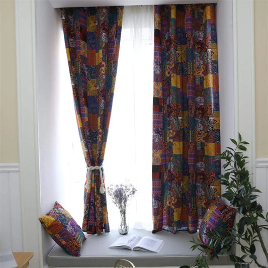 DecorBites™ Bohemian Retro Ethnic Cotton Linen Curtain