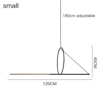 DecorBites™ Art Line LED Chandelier Black Iron Pendant Light for Dining Kitchen Bar