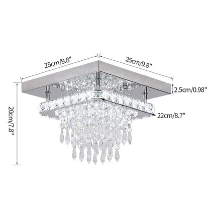 DecorBites™ Crystal Ceiling Chandelier: Modern K9 LED Smart Ring Light Fixture for Dining & Living Room