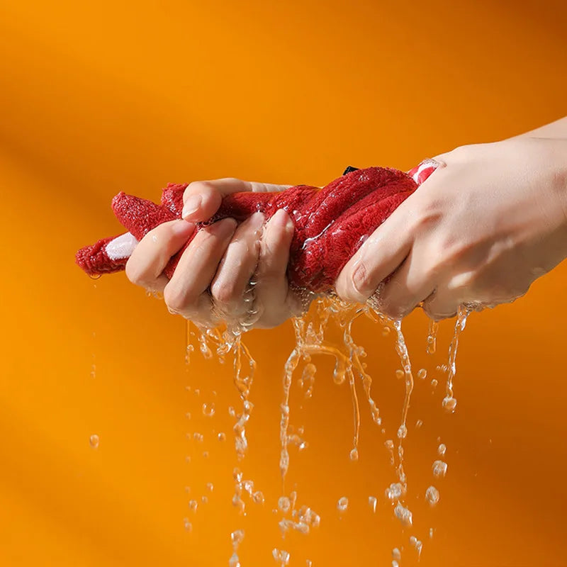 DecorBites™ Kids Coral Velvet Hanging Hand Towel: Soft, Skin-Friendly Kitchen & Bathroom Towel